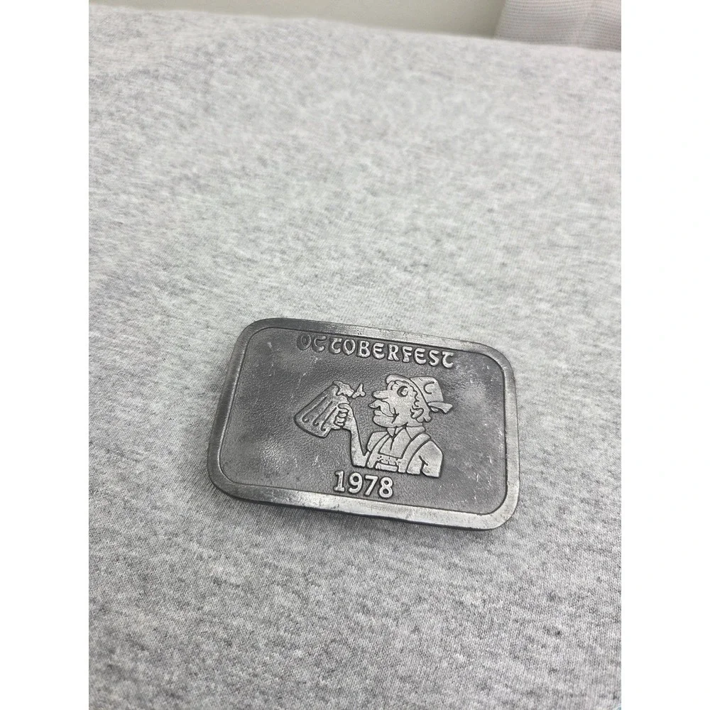 Vintage Rare 1978 German Oktoberfest Beer Solid Pewter Belt Buckle Germany